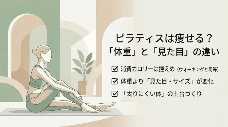 ピラティスはやせるのか_体重と見た目の違いをまとめた画像